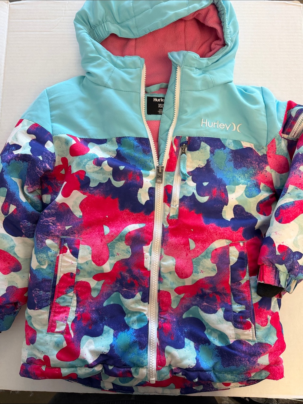 Hurley Girls Ski Snowboard Snow Coat Pink Purple 5/6 XS